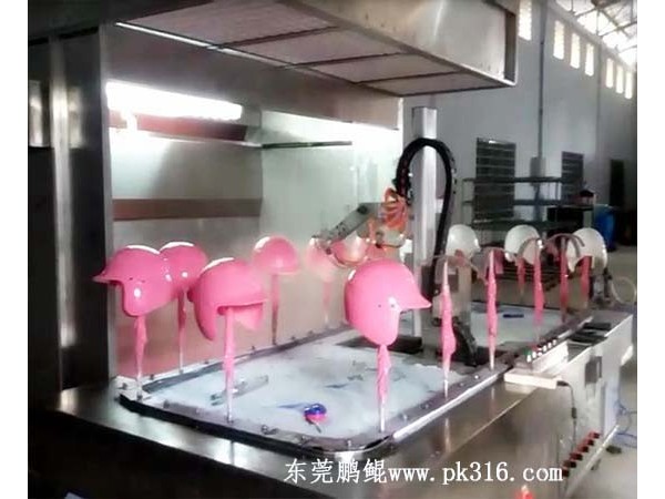 頭盔全盔半盔自動(dòng)噴漆機(jī)，省人省漆!
