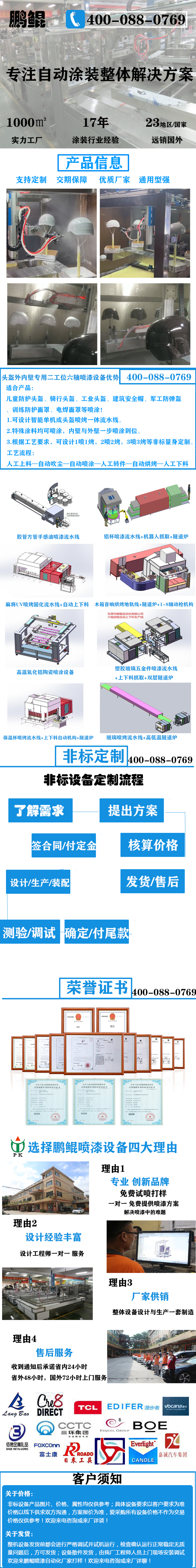 頭盔外內壁專用二工位六軸噴漆設備