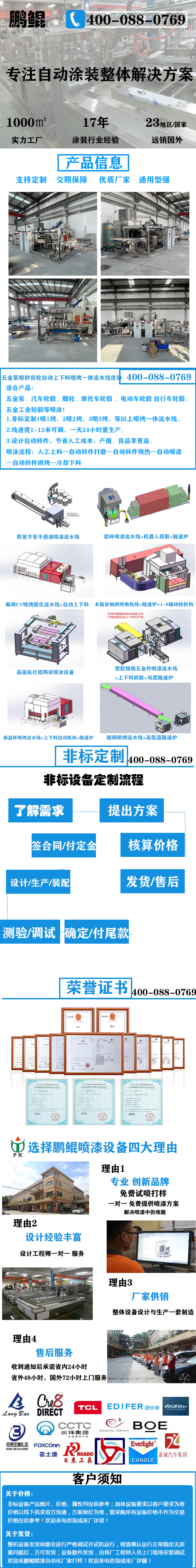 五金泵噴砂齒輪自動(dòng)上下料噴烤一體流水線